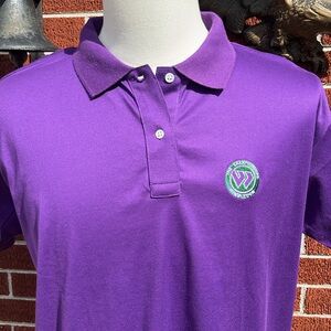 -WIMBLEDON 1984-85 The Championships Purple Polo S/S VINTAGE Shirt Men's Size L